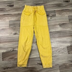 Anthropologie Daily Practice Anja Seamed Lounge Pants in Yellow Size Medium